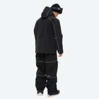 
                  
                    Men's 2-layer snowboard jacket and pants - black jacket with black pants, for skiing and snowboarding
                  
                
