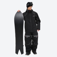 
                  
                    Men's 2-layer snowboard jacket and pants - black jacket with black pants, for powder and piste riding
                  
                