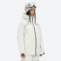 
                  
                    Women's waterproof 2L snow jacket and pants - white jacket, for powder days and winter commute
                  
                