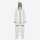 Women's waterproof 2L snow jacket and pants - white jacket with white pants, on-model front view, for resort and street wear
