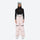 Women's breathable reflective piping ski jacket set - pink snow pants with black top, for cold-weather winter sports