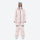 Women's 2-layer snowboard jacket and pants - pink jacket with pink pants, on-model front view, for cold-weather winter sports