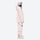 Women's waterproof 2L snow jacket and pants - pink jacket with pink pants, on-model side view, for cold-weather winter sports