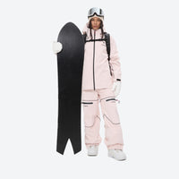 
                  
                    Women's waterproof 2L snow jacket and pants - pink jacket with pink pants, for skiing and snowboarding
                  
                