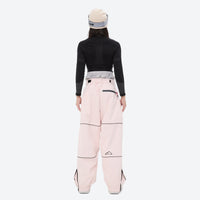 
                  
                    Women's breathable reflective piping ski jacket set - pink snow pants with black top, for powder days and winter commute
                  
                
