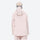Women's waterproof 2L snow jacket and pants - pink jacket, on-model back view, for powder days and winter commute
