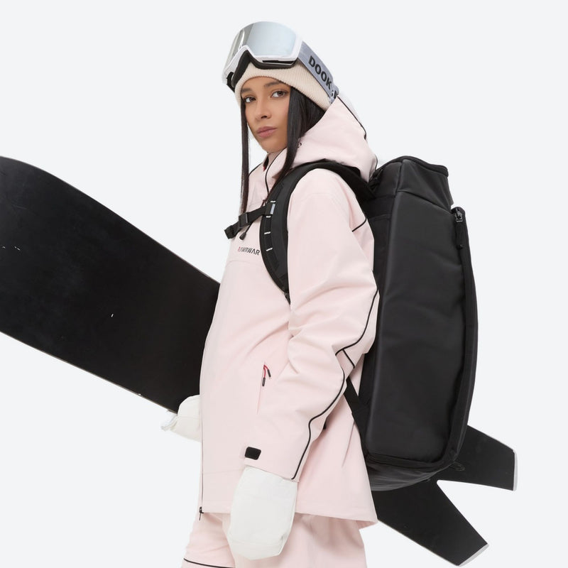 Women's waterproof 2L snow jacket and pants - pink jacket, for cold-weather winter sports