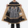 Men's 2-layer snowboard jacket and bib pants - tan jacket, interior lining open flat detail, for skiing and snowboarding