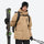 Men's breathable ski jacket with flap pockets - tan jacket with backpack, for resort and backcountry days