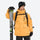 Men's breathable ski jacket with flap pockets - orange jacket with backpack, for skiing and snowboarding