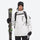 Men's breathable ski jacket with flap pockets - white jacket with backpack, for powder and piste riding