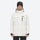Men's 2-layer snowboard jacket and bib pants - white jacket, on-model front view, for cold-weather winter sports