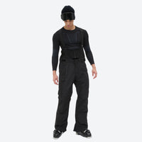 
                  
                    Men's breathable ski jacket with flap pockets - black snow pants with black top, for cold-weather winter sports
                  
                