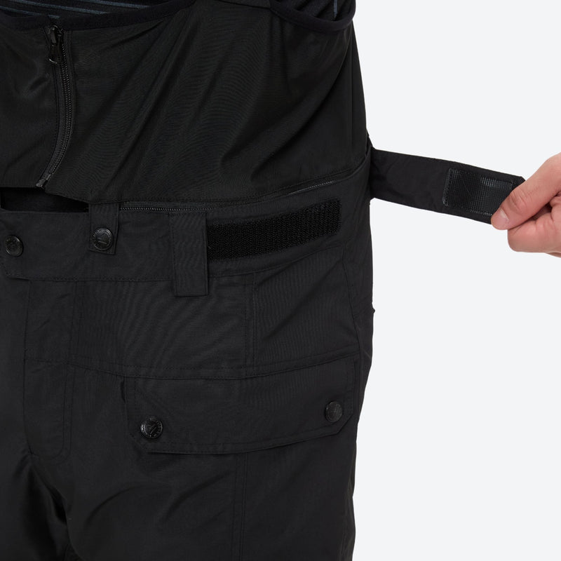 Men's breathable ski jacket with flap pockets - black snow pants, for resort and backcountry days