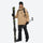Men's 2-layer snowboard jacket and bib pants - tan jacket with black pants, for powder and piste riding