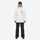 Men's breathable ski jacket with flap pockets - white jacket with black pants, for skiing and snowboarding