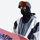Magnetic quick detach ski facemask balaclava - black mag-tech facemask on men in gray cap with goggles, worn front view