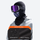 Waterproof warm fleece mag-tech face mask - black mag-tech facemask on men with purple goggles, for winter mountain trips