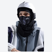 
                  
                    Magnetic quick detach ski facemask balaclava - black mag-tech facemask on men in white helmet, for skiing and snowboarding
                  
                