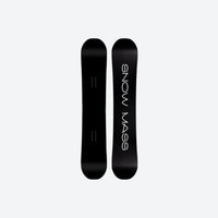 
                  
                    All-mountain true twin snowboard - all black top sheet, top and base view, for park and freestyle riding
                  
                