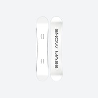 
                  
                    Freestyle twin tip snowboard for park and piste - all white top sheet, top and base view, for powder and piste days
                  
                