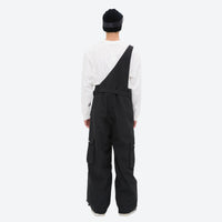 
                  
                    Men's bib snowboard pants with cargo pockets - black bib snow pants with gray top, for resort and backcountry days
                  
                
