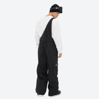 
                  
                    Men's waterproof 3L bib snow pants - black bib snow pants with gray top, back three-quarter view, for powder and piste riding
                  
                