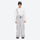 Men's bib snowboard pants with cargo pockets - light gray bib snow pants with gray top, for resort and backcountry days