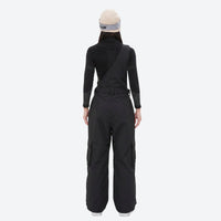 
                  
                    Unisex waterproof 3L bib snow pants - black bib snow pants with black top, on-model back view, for powder and piste riding
                  
                