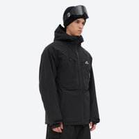 
                  
                    Men's 3-layer snowboard jacket and pants - black, on-model three-quarter front view, for resort and backcountry days
                  
                