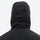 Men's 3-layer snowboard jacket and pants - black, on-model back hood view, for cold-weather winter sports