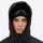 Men's breathable ski jacket and pants set - black, hood and face close-up with goggles, for powder and piste riding