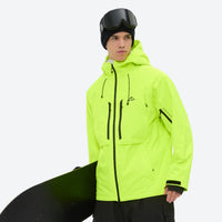 
                  
                    Men's breathable ski jacket and pants set - neon green, for resort and backcountry days
                  
                