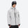 Men's 3-layer snowboard jacket and pants - light gray, on-model three-quarter front view, for resort and backcountry days
