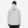 Men's breathable ski jacket and pants set - light gray, on-model back hood view, for cold-weather winter sports