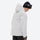 Men's 3-layer snowboard jacket and pants - light gray, on-model hood side view, for skiing and snowboarding
