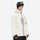 Men's 3-layer snowboard jacket and pants - cream, on-model hood side view, for skiing and snowboarding
