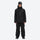 Men's 3-layer snowboard jacket and pants - black jacket with black pants, on-model front view, for powder and piste riding