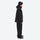 Men's breathable ski jacket and pants set - black jacket with black pants, on-model side view, for skiing and snowboarding