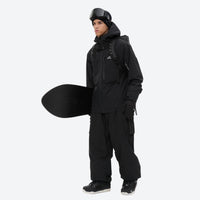 
                  
                    Men's breathable ski jacket and pants set - black jacket with black pants, for resort and backcountry days
                  
                
