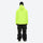 Men's waterproof 3L snow jacket and pants series - neon green, on-model back hood view, for skiing and snowboarding