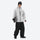 Men's 3-layer snowboard jacket and pants - light gray jacket with black pants, for cold-weather winter sports