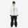 Men's 3-layer snowboard jacket and pants - cream jacket with black pants, for resort and backcountry days