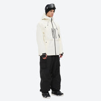 
                  
                    Men's waterproof 3L snow jacket and pants series - cream jacket with black pants, for powder and piste riding
                  
                