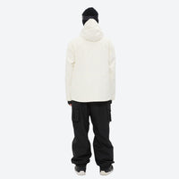 
                  
                    Men's breathable ski jacket and pants set - cream jacket with black pants, for cold-weather winter sports
                  
                
