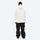 Men's breathable ski jacket and pants set - cream jacket with black pants, for cold-weather winter sports