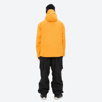 
                  
                    Men's 3-layer snowboard jacket and pants - amber orange jacket with black pants, for cold-weather winter sports
                  
                