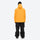 Men's 3-layer snowboard jacket and pants - amber orange jacket with black pants, for cold-weather winter sports