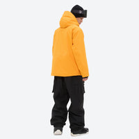 
                  
                    Men's waterproof 3L snow jacket and pants series - amber orange jacket with black pants, for skiing and snowboarding
                  
                