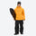 Men's waterproof 3L snow jacket and pants series - amber orange jacket with black pants, for powder and piste riding